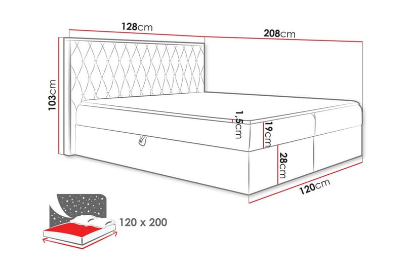 Sengestamme Oberting 120x200 cm - Brun/Tre - Møbler - Senger - Sengeramme & sengestamme