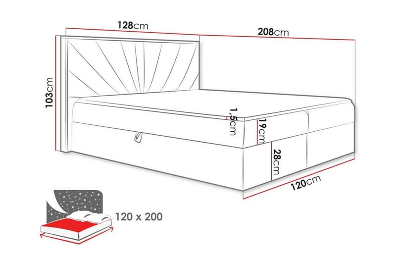 Sengestamme Oberting 120x200 cm - Brun/Tre - Møbler - Senger - Sengeramme & sengestamme