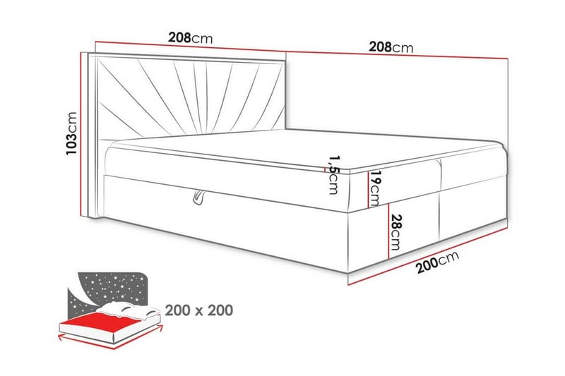 Sengestamme Oberting 200x200 cm - Beige/Tre - Møbler - Senger - Sengeramme & sengestamme