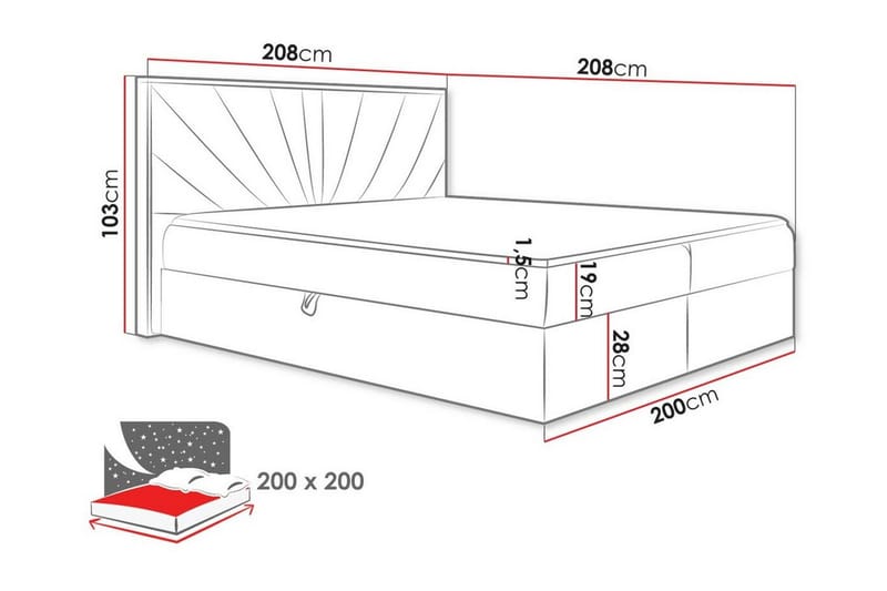 Sengestamme Oberting 200x200 cm - Grønn / brun - Møbler - Senger - Sengeramme & sengestamme