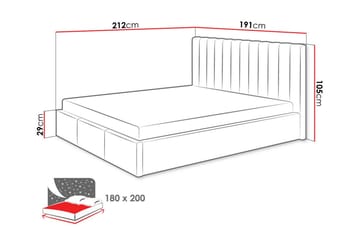 Sengramme Derry med opbevaring 180x200 cm - Cream - Møbler - Senger - Sengeramme & sengestamme