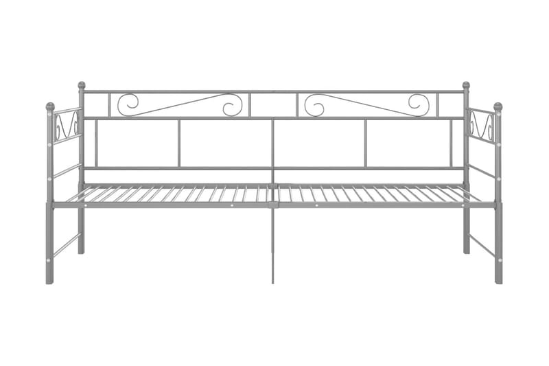 Uttrekkbar ramme til sovesofa grå metall 90x200 cm - Grå - Møbler - Senger - Sengeramme & sengestamme