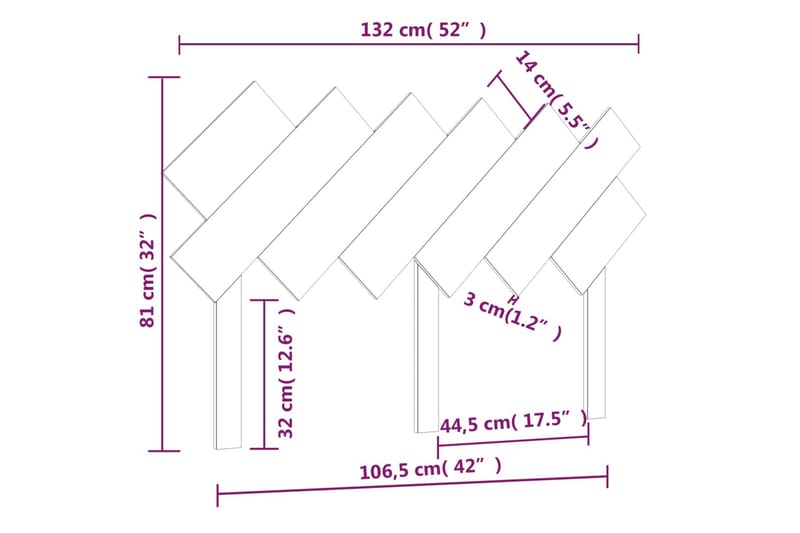 beBasic Sengegavl honningbrun 132x3x81 cm heltre furu - Brun - Møbler - Senger - Sengetilbehør - Sengegavl