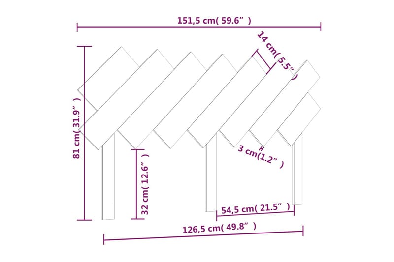 beBasic Sengegavl honningbrun 151,5x3x81 cm heltre furu - Brun - Møbler - Senger - Sengetilbehør - Sengegavl