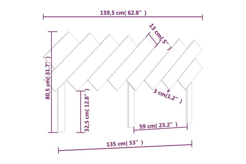 beBasic Sengegavl honningbrun 159,5x3x80,5 cm heltre furu - Brun - Møbler - Senger - Sengetilbehør - Sengegavl