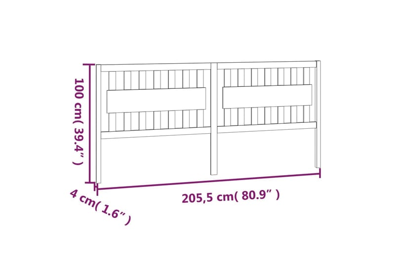 beBasic Sengegavl honningbrun 205,5x4x100 cm heltre furu - Brun - Møbler - Senger - Sengetilbehør - Sengegavl