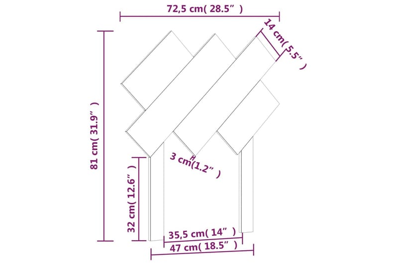 beBasic Sengegavl honningbrun 72,5x3x81 cm heltre furu - Brun - Møbler - Senger - Sengetilbehør - Sengegavl