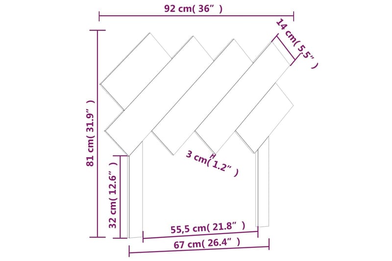 beBasic Sengegavl svart 92x3x81 cm heltre furu - Svart - Møbler - Senger - Sengetilbehør - Sengegavl