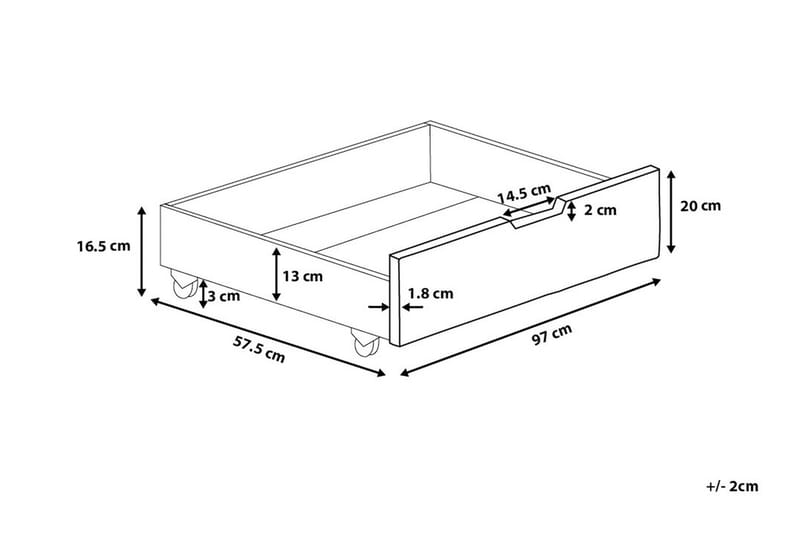 Skuff Rumilly 97 | 58 cm - Blå - Møbler - Senger - Sengetilbehør - Oppbevaring til senger