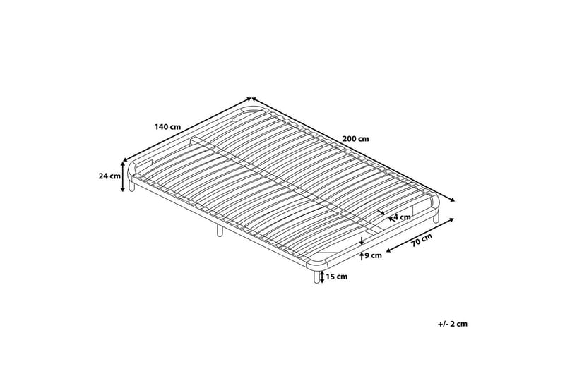 Ribbebunn Basic 140|200 Cm - Hvit - Møbler - Senger - Sengetilbehør - Ribbebunn