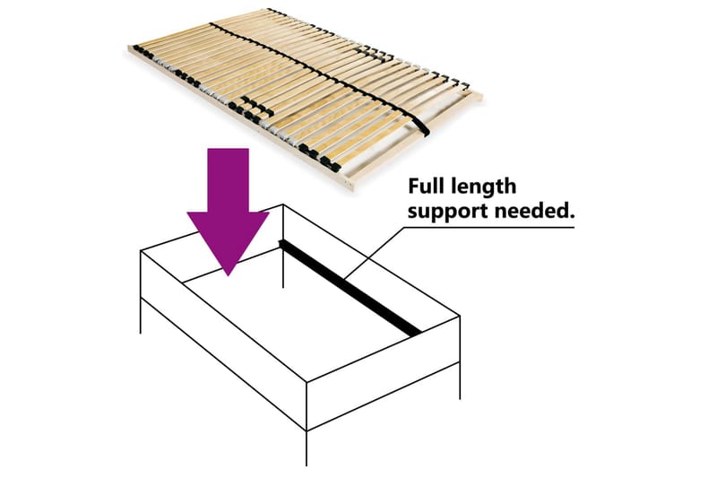 Spilebase med 28 lameller 7 soner 120x200 cm - Brun - Ribbebunn