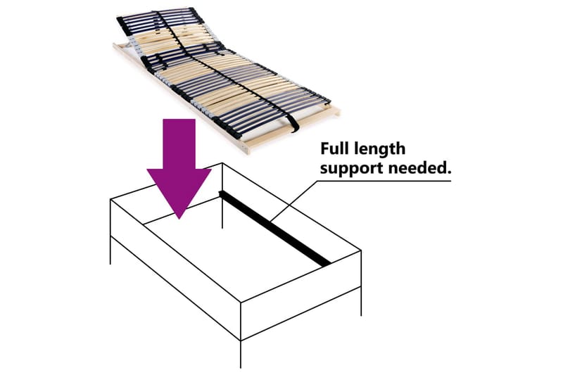 Spilebase med 42 lameller 7 soner 70x200 cm - Blå - Møbler - Senger - Sengetilbehør - Ribbebunn