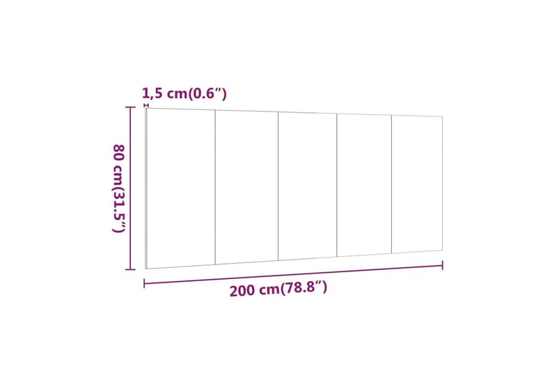 Sengegavl brun eik 200x1,5x80 cm konstruert tre - Brun - Møbler - Senger - Sengetilbehør - Sengegavl