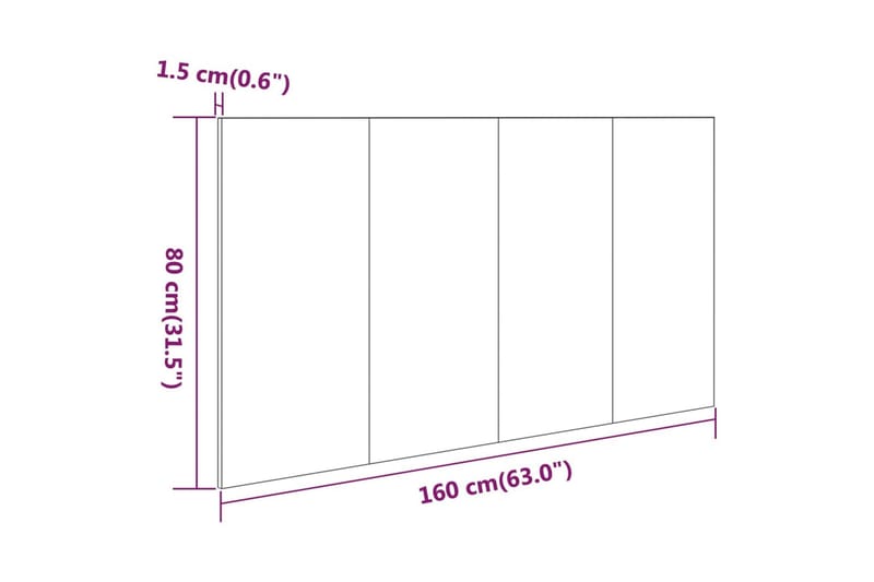 Sengegavl brun eik 160x1,5x80 cm konstruert tre - Brun - Møbler - Senger - Sengetilbehør - Sengegavl