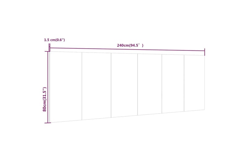 Vegghengt sengegavl betonggrå 240x1,5x80 cm konstruert tre - Grå - Møbler - Senger - Sengetilbehør - Sengegavl