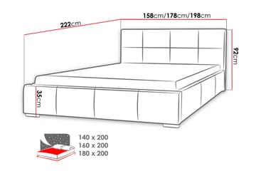 Sirdal Sengeramme 140x200 cm - Svart - Møbler - Senger - Sengeramme & sengestamme