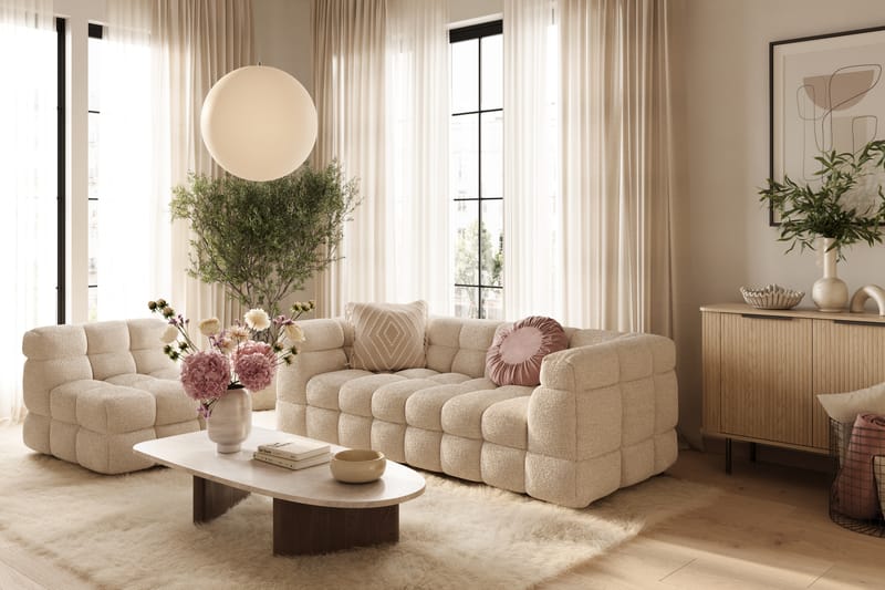 3-seters Sofa Elise - Beige Teddy - Møbler - Sofaer - 3 seter sofa