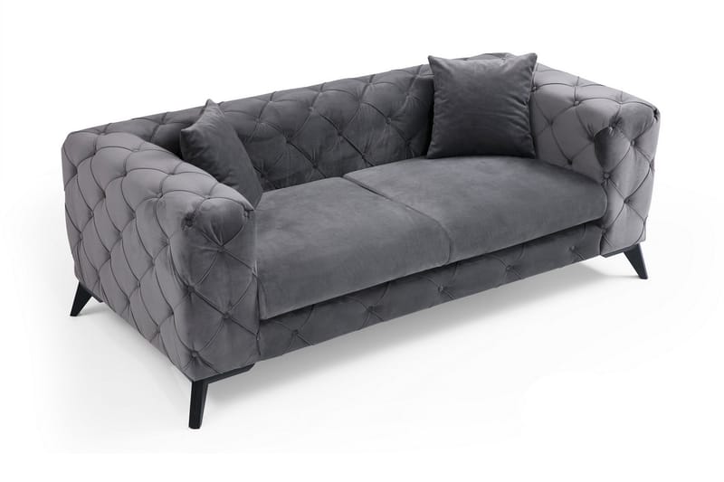 2-seters Sofa Canunda - Antrasitt / Svart - Møbler - Sofaer - 2 seter sofa