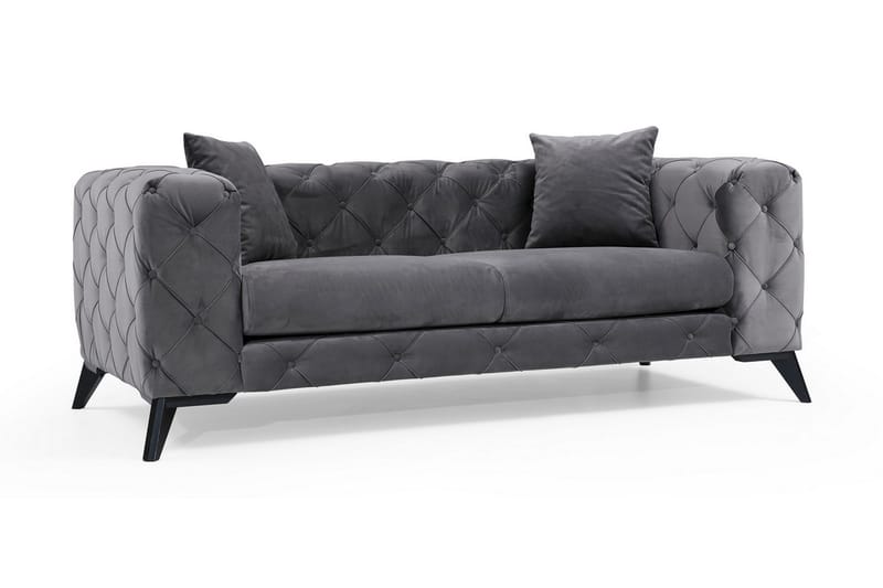 2-seters Sofa Canunda - Antrasitt / Svart - Møbler - Sofaer - 2 seter sofa