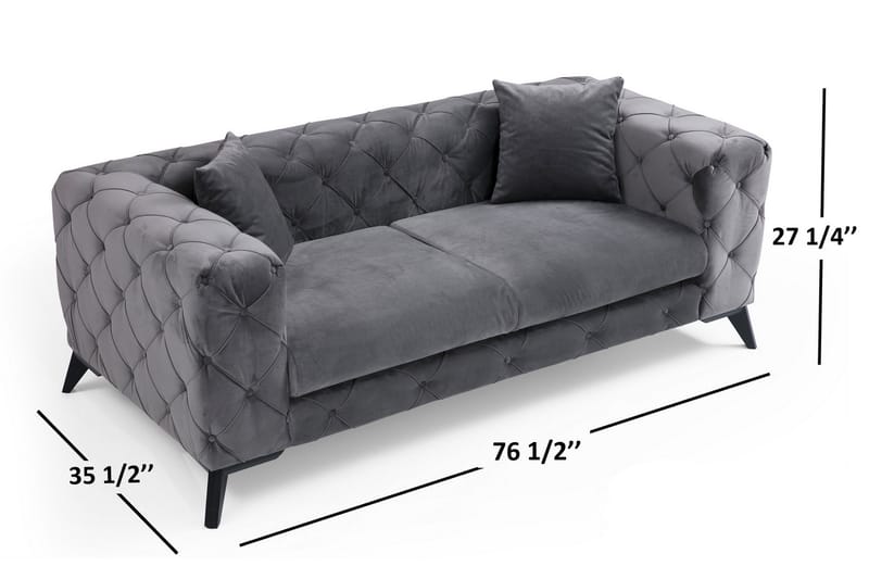 2-seters Sofa Canunda - Antrasitt / Svart - Møbler - Sofaer - 2 seter sofa