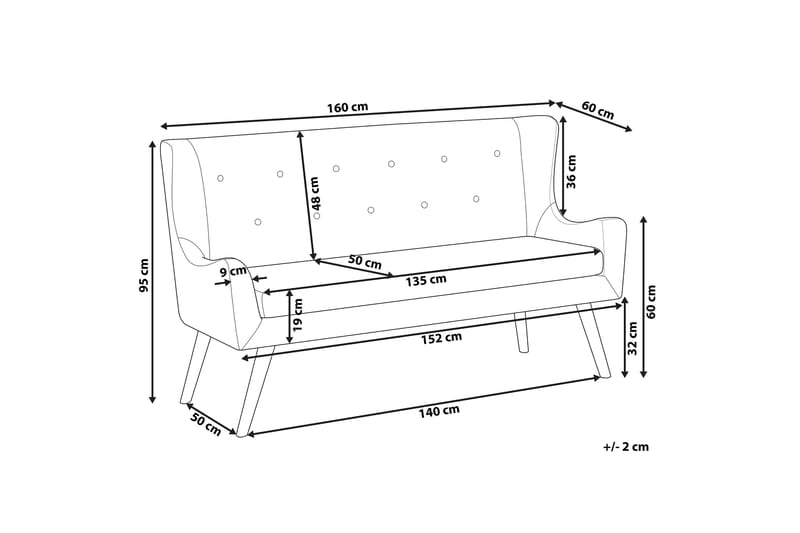 2-seters Sofa Venslev - Lysegrå - Møbler - Sofaer - 2 seter sofa