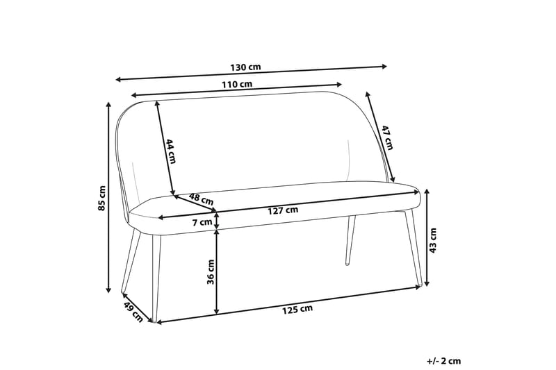 2-seters Sofa Vigenstorp - Fløyel/Blå - Møbler - Sofaer - 2 seter sofa