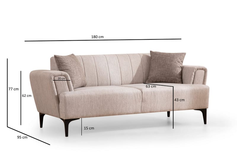 3-seter Sofa Hamlets - Beige - Møbler - Sofaer - 2 seter sofa