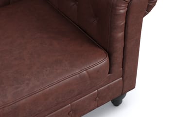 2-seter Sofa Chester Lyx - Mørk brun PU - Møbler - Sofaer - Chesterfield sofaer