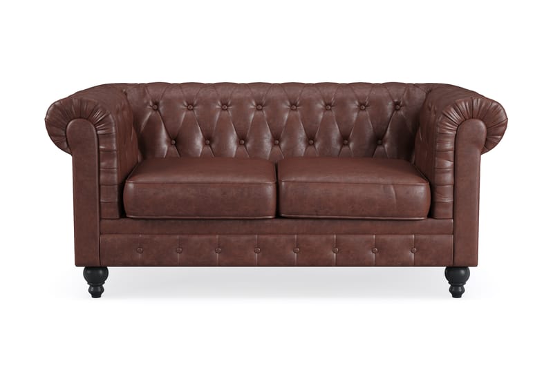 2-seter Sofa Chester Lyx - Mørk brun PU - Møbler - Sofaer - 2 seter sofa