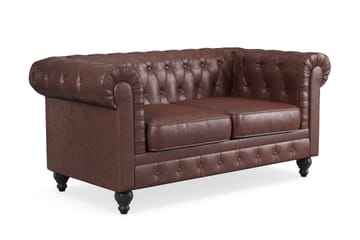 2-seter Sofa Chester Lyx - Mørk brun PU - Møbler - Sofaer - Chesterfield sofaer