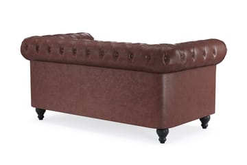 2-seter Sofa Chester Lyx - Mørk brun PU - Møbler - Sofaer - Chesterfield sofaer