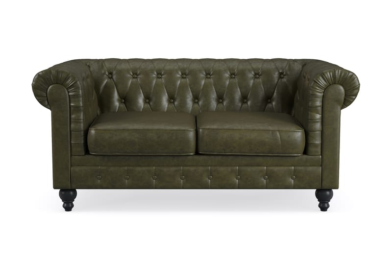 2-seter Sofa Chester Lyx - Mørkegrønn PU - Møbler - Sofaer - 2 seter sofa