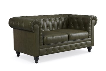 2-seter Sofa Chester Lyx - Mørkegrønn PU - Møbler - Sofaer - Chesterfield sofaer