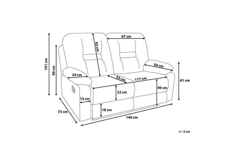 Sofa 2 Sete Bergen - Gul - Møbler - Sofaer - 2 seter sofa