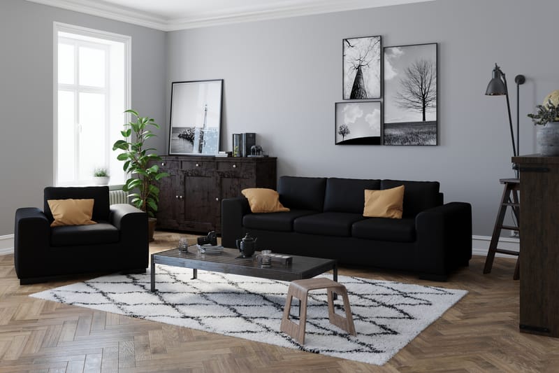 Sofa Alter 2-seter Kunstlær - Svart - Møbler - Sofaer - 2 seter sofa