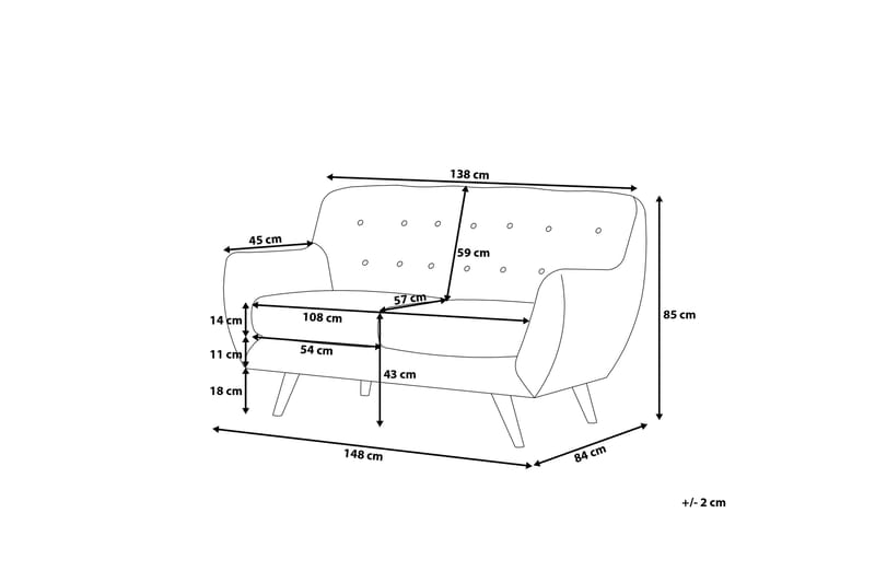 Sofa Bodo - Blå - Møbler - Sofaer - 2 seter sofa