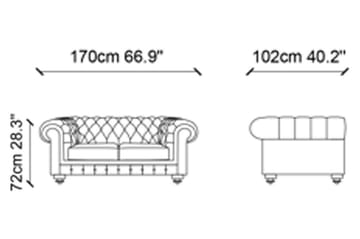 Sofa Londonette 2-seters - Grå - Møbler - Sofaer - 2 seter sofa