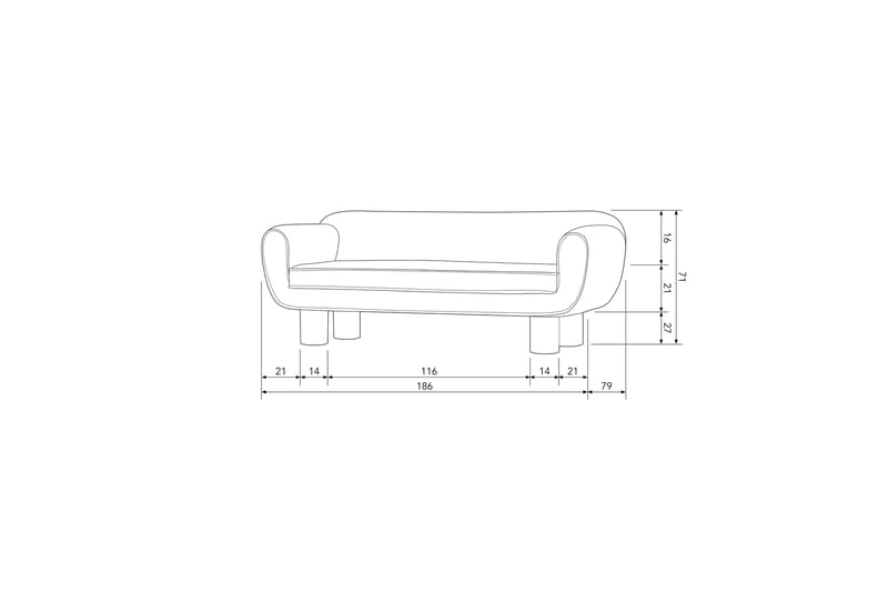 Sofa Sajida 2-seter - Naturell - Møbler - Sofaer - 2 seter sofa