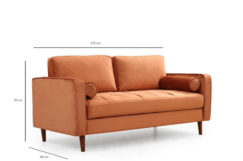 Sofa Puento 2-seters - Oransje - Møbler - Sofaer - 2 seter sofa