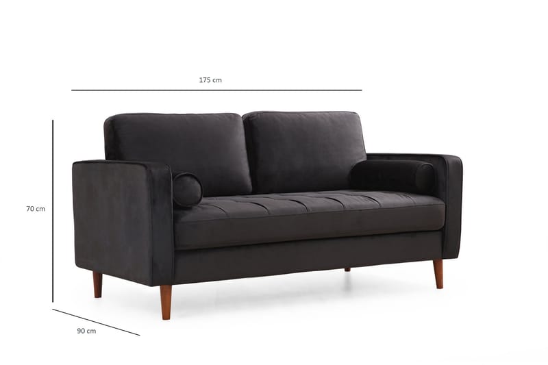 Sofa Puento 2-seters - Svart - Møbler - Sofaer - 2 seter sofa