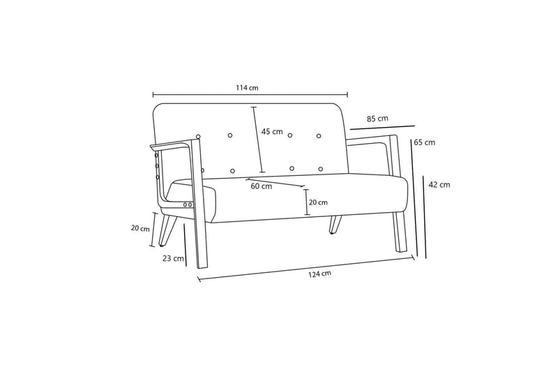 2-seters Sofa Geenvale - Antrasitt - Møbler - Sofaer - 2 seter sofa