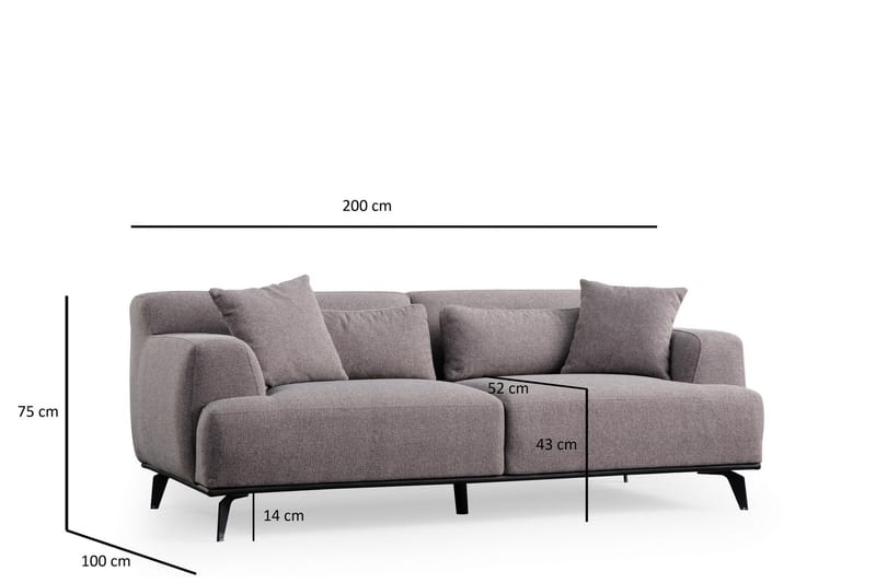 2-seters Sofa Jaguar - Brun/Grå - Møbler - Sofaer - 2 seter sofa