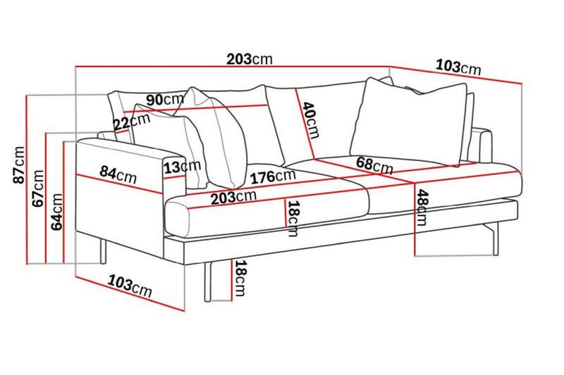 3-seter Sofa Armunia - Beige - Møbler - Sofaer - 3 seter sofa