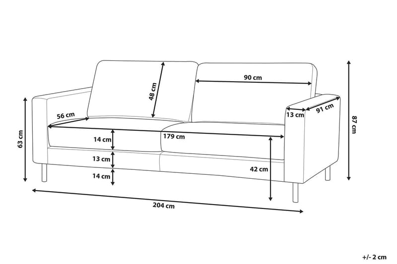 3-seter Sofa Catalen - Brun/Kunstskinn - Møbler - Sofaer - 3 seter sofa