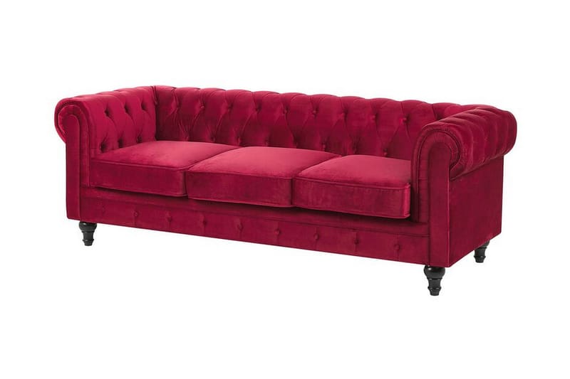 3-seter Sofa Feero - Rød/Fløyel - Møbler - Sofaer - 3 seter sofa