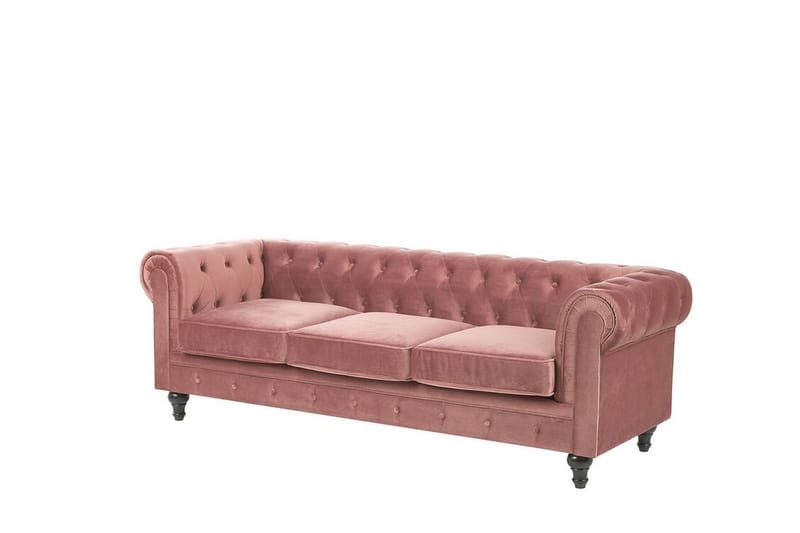 3-seter Sofa Feero - Rosa/Fløyel - Møbler - Sofaer - 3 seter sofa