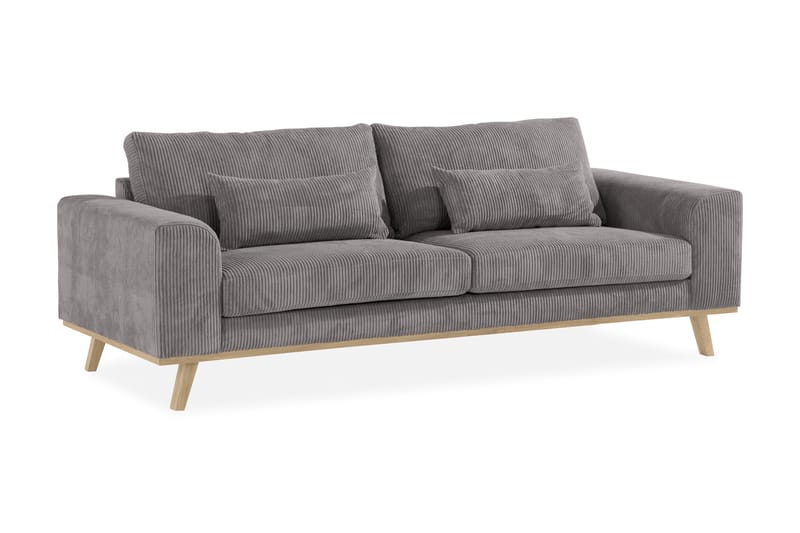 3-seter Sofa Haga Cordfløyel - Grå - Møbler - Sofaer - 3 seter sofa