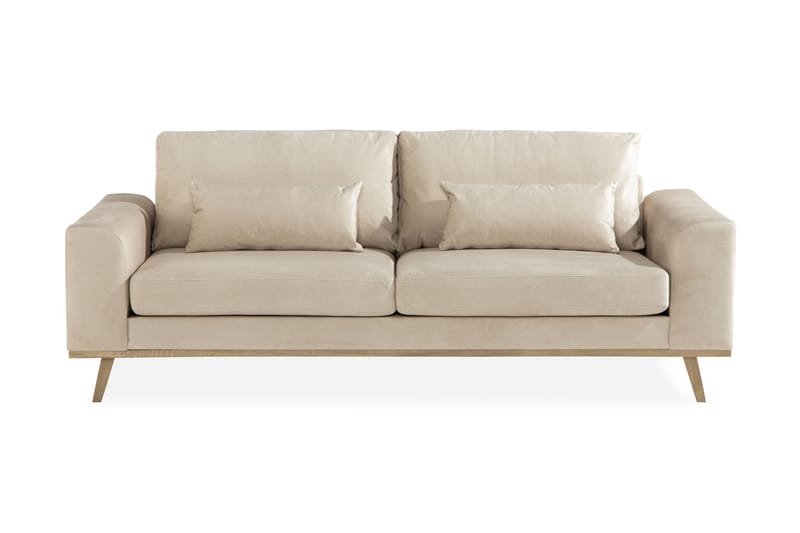 3-seter Sofa Haga Fløyel - Beige - Møbler - Sofaer - 3 seter sofa