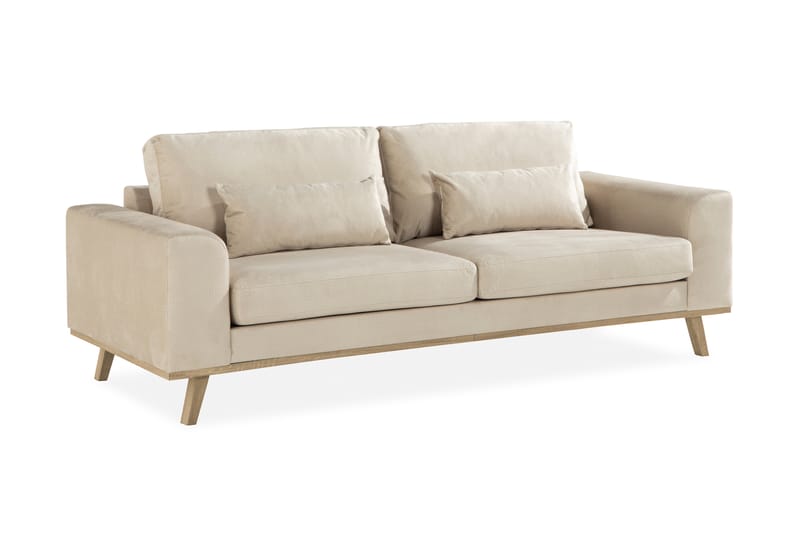 3-seter Sofa Haga Fløyel - Beige - Møbler - Sofaer - 3 seter sofa