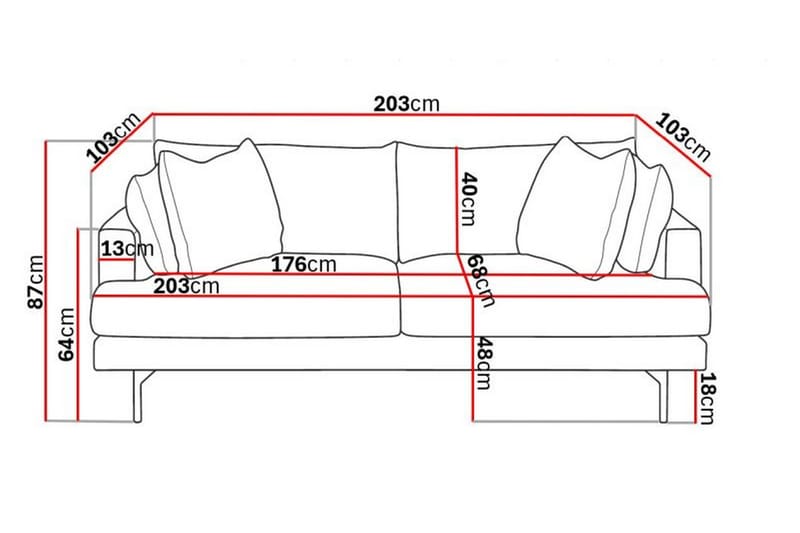 3-seter Sofa Menard - Beige - Møbler - Sofaer - 3 seter sofa